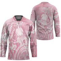 Aloha Hawaii Turtles Floral Hockey Jersey Pink Marbles Glaze LT7 - Polynesian Pride