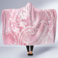 Aloha Hawaii Turtles Floral Hooded Blanket Pink Marbles Glaze LT7 One Size Pink - Polynesian Pride