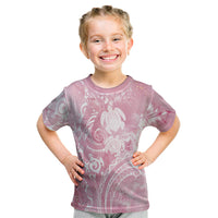 Aloha Hawaii Turtles Floral Kid T Shirt Pink Marbles Glaze LT7 Pink - Polynesian Pride