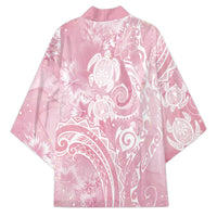 Aloha Hawaii Turtles Floral Kimono Pink Marbles Glaze LT7 - Polynesian Pride