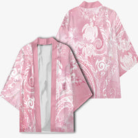 Aloha Hawaii Turtles Floral Kimono Pink Marbles Glaze LT7 - Polynesian Pride
