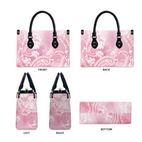 Aloha Hawaii Turtles Floral Leather Bag Pink Marbles Glaze LT7 - Polynesian Pride