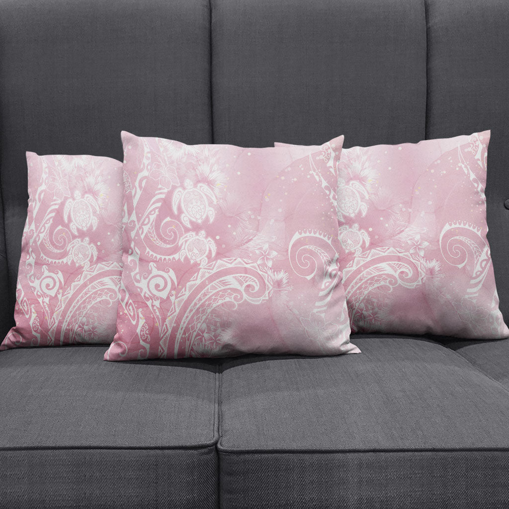 Aloha Hawaii Turtles Floral Pillow Cover Pink Marbles Glaze LT7 - Polynesian Pride