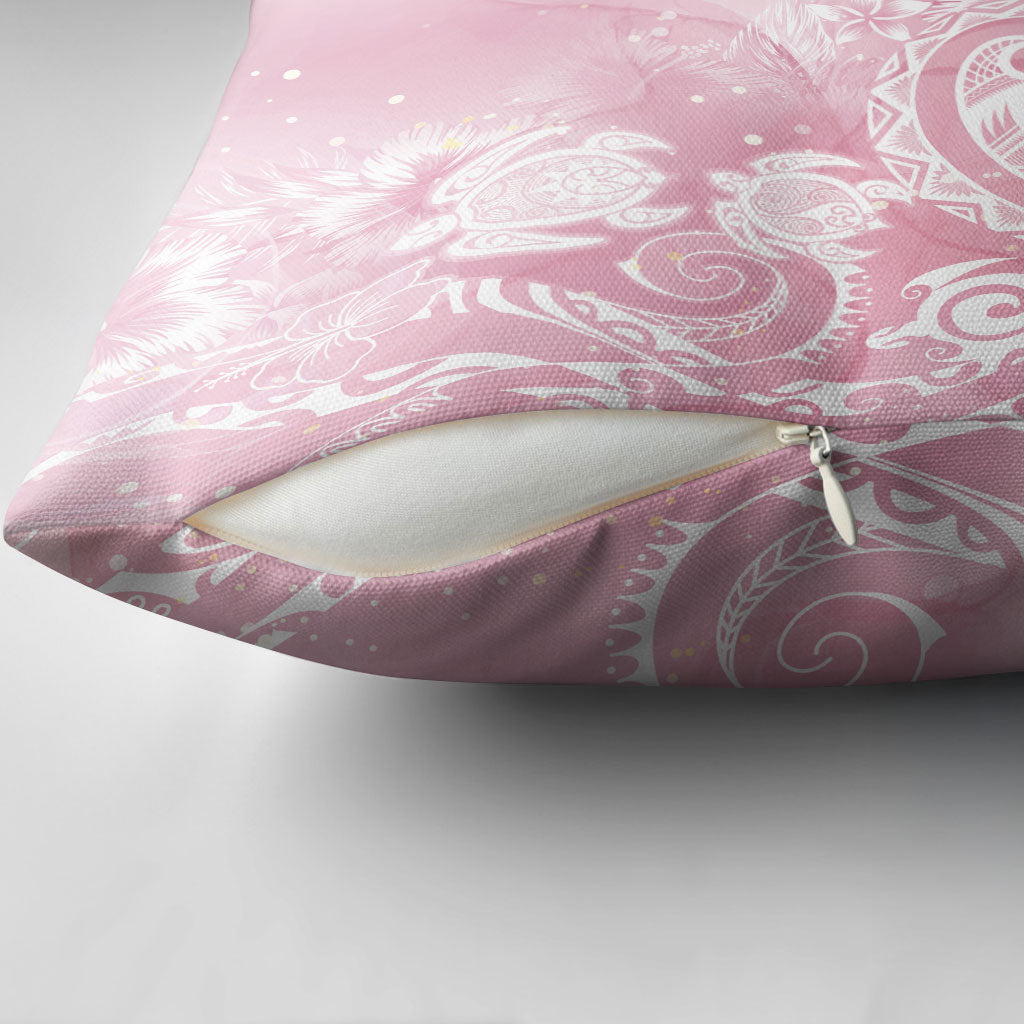 Aloha Hawaii Turtles Floral Pillow Cover Pink Marbles Glaze LT7 - Polynesian Pride