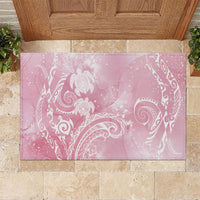 Aloha Hawaii Turtles Floral Rubber Doormat Pink Marbles Glaze LT7 Pink - Polynesian Pride