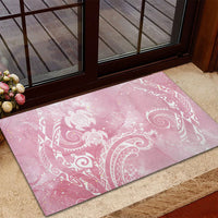 Aloha Hawaii Turtles Floral Rubber Doormat Pink Marbles Glaze LT7 - Polynesian Pride