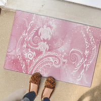 Aloha Hawaii Turtles Floral Rubber Doormat Pink Marbles Glaze LT7 - Polynesian Pride