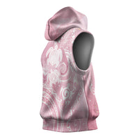 Aloha Hawaii Turtles Floral Sleeveless Hoodie Pink Marbles Glaze LT7 - Polynesian Pride