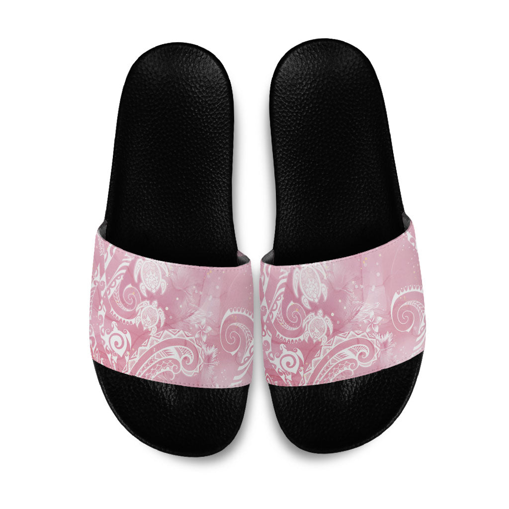 Aloha Hawaii Turtles Floral Slide Sandals Pink Marbles Glaze LT7 Pink - Polynesian Pride