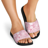 Aloha Hawaii Turtles Floral Slide Sandals Pink Marbles Glaze LT7 - Polynesian Pride