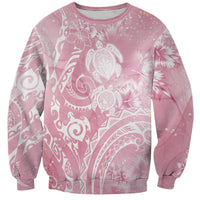Aloha Hawaii Turtles Floral Sweatshirt Pink Marbles Glaze LT7 Unisex Pink - Polynesian Pride