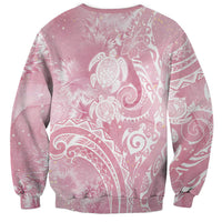 Aloha Hawaii Turtles Floral Sweatshirt Pink Marbles Glaze LT7 - Polynesian Pride