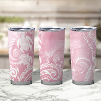 Aloha Hawaii Turtles Floral Tumbler Cup Pink Marbles Glaze LT7 - Polynesian Pride