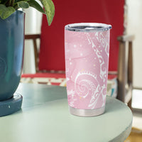 Aloha Hawaii Turtles Floral Tumbler Cup Pink Marbles Glaze LT7 - Polynesian Pride