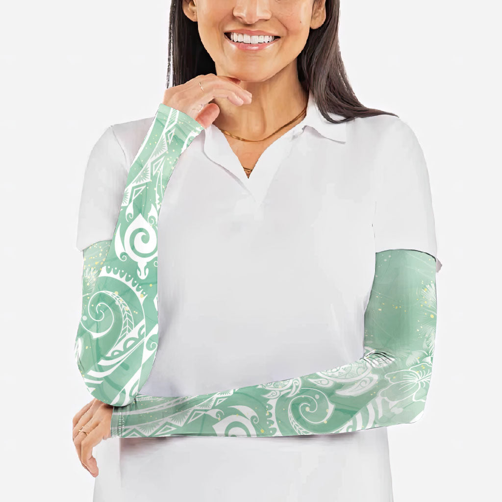 Aloha Hawaii Turtles Floral Arm Sleeves Seafoam Marbles Glaze LT7 - Polynesian Pride