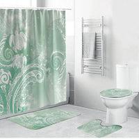 Aloha Hawaii Turtles Floral Bathroom Set Seafoam Marbles Glaze LT7 Bathroom Set (4 pcs) Seafoam - Polynesian Pride