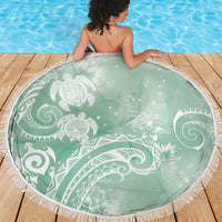 Aloha Hawaii Turtles Floral Beach Blanket Seafoam Marbles Glaze LT7 - Polynesian Pride