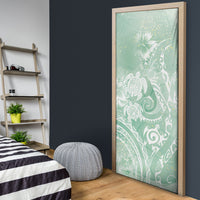 Aloha Hawaii Turtles Floral Door Cover Seafoam Marbles Glaze LT7 - Polynesian Pride