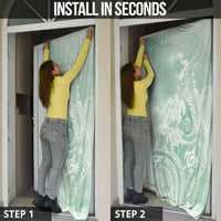 Aloha Hawaii Turtles Floral Door Cover Seafoam Marbles Glaze LT7 - Polynesian Pride