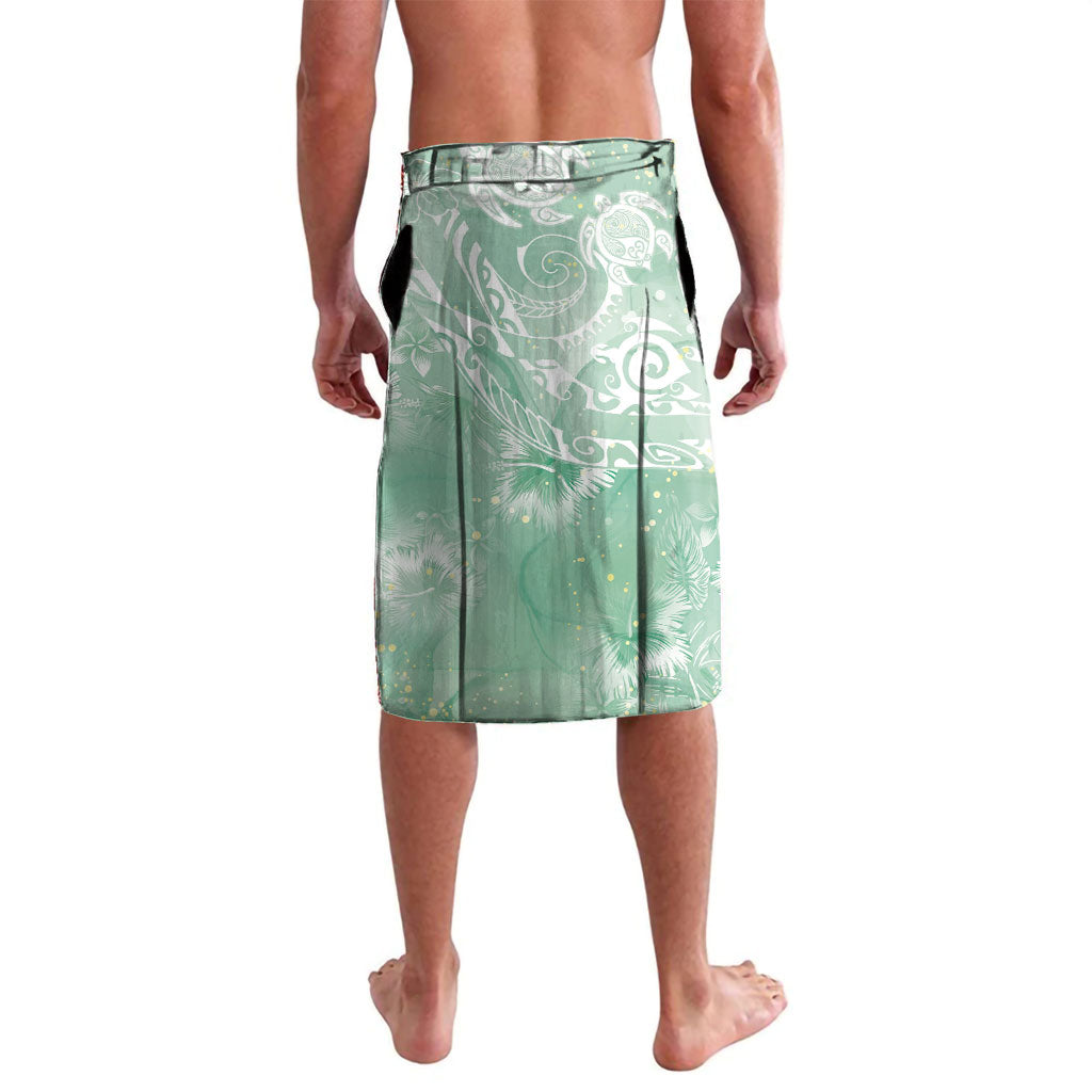 Aloha Hawaii Turtles Floral Lavalava Seafoam Marbles Glaze LT7 - Polynesian Pride