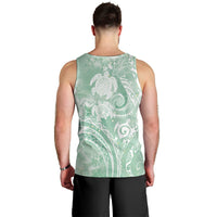 Aloha Hawaii Turtles Floral Men Tank Top Seafoam Marbles Glaze LT7 - Polynesian Pride