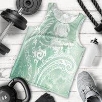 Aloha Hawaii Turtles Floral Men Tank Top Seafoam Marbles Glaze LT7 - Polynesian Pride