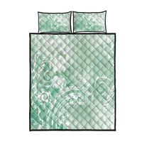 Aloha Hawaii Turtles Floral Quilt Bed Set Seafoam Marbles Glaze LT7 - Polynesian Pride