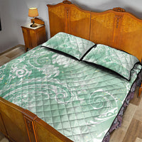 Aloha Hawaii Turtles Floral Quilt Bed Set Seafoam Marbles Glaze LT7 - Polynesian Pride