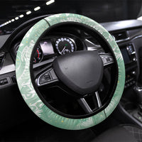 Aloha Hawaii Turtles Floral Steering Wheel Cover Seafoam Marbles Glaze LT7 Universal Fit Seafoam - Polynesian Pride