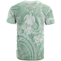 Aloha Hawaii Turtles Floral T Shirt Seafoam Marbles Glaze LT7 - Polynesian Pride
