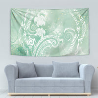 Aloha Hawaii Turtles Floral Tapestry Seafoam Marbles Glaze LT7 - Polynesian Pride