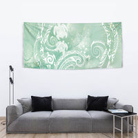 Aloha Hawaii Turtles Floral Tapestry Seafoam Marbles Glaze LT7 - Polynesian Pride