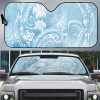 Aloha Hawaii Turtles Floral Auto Sun Shade Aqua Marbles Glaze LT7 Aqua - Polynesian Pride