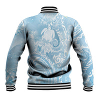 Aloha Hawaii Turtles Floral Baseball Jacket Aqua Marbles Glaze LT7 - Polynesian Pride