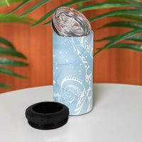 Aloha Hawaii Turtles Floral 4 in 1 Can Cooler Tumbler Aqua Marbles Glaze LT7 - Polynesian Pride
