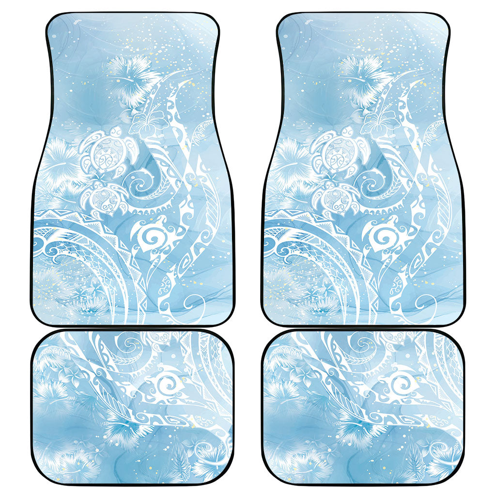 Aloha Hawaii Turtles Floral Car Mats Aqua Marbles Glaze LT7 - Polynesian Pride