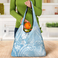 Aloha Hawaii Turtles Floral Grocery Bag Aqua Marbles Glaze LT7 - Polynesian Pride