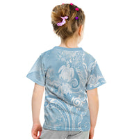 Aloha Hawaii Turtles Floral Kid T Shirt Aqua Marbles Glaze LT7 - Polynesian Pride
