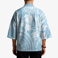 Aloha Hawaii Turtles Floral Kimono Aqua Marbles Glaze LT7 - Polynesian Pride