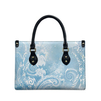 Aloha Hawaii Turtles Floral Leather Bag Aqua Marbles Glaze LT7 - Polynesian Pride