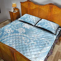 Aloha Hawaii Turtles Floral Quilt Bed Set Aqua Marbles Glaze LT7 - Polynesian Pride