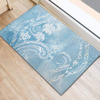 Aloha Hawaii Turtles Floral Rubber Doormat Aqua Marbles Glaze LT7 - Polynesian Pride
