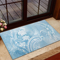 Aloha Hawaii Turtles Floral Rubber Doormat Aqua Marbles Glaze LT7 - Polynesian Pride