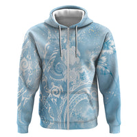 Aloha Hawaii Turtles Floral Zip Hoodie Aqua Marbles Glaze LT7 Zip Hoodie Aqua - Polynesian Pride