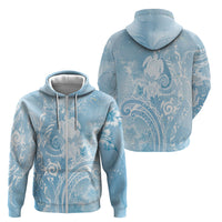 Aloha Hawaii Turtles Floral Zip Hoodie Aqua Marbles Glaze LT7 - Polynesian Pride