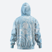 Aloha Hawaii Turtles Floral Zip Hoodie Aqua Marbles Glaze LT7 - Polynesian Pride