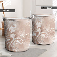 Aloha Hawaii Turtles Floral Laundry Basket Taupe Marbles Glaze LT7 - Polynesian Pride