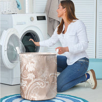 Aloha Hawaii Turtles Floral Laundry Basket Taupe Marbles Glaze LT7 - Polynesian Pride