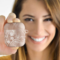 Aloha Hawaii Turtles Floral AirPods Case Taupe Marbles Glaze LT7 - Polynesian Pride