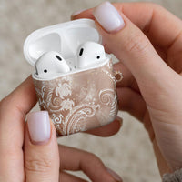 Aloha Hawaii Turtles Floral AirPods Case Taupe Marbles Glaze LT7 - Polynesian Pride